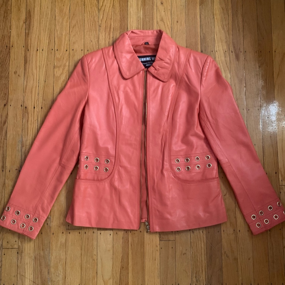 Coral Leather Jacket
